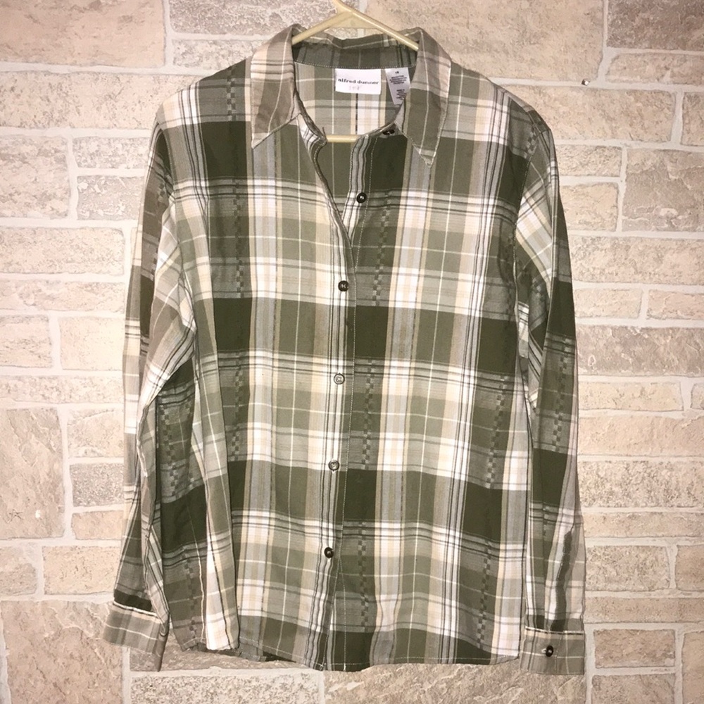 ✅Alfred Dunner Plaid Button Down Shirt